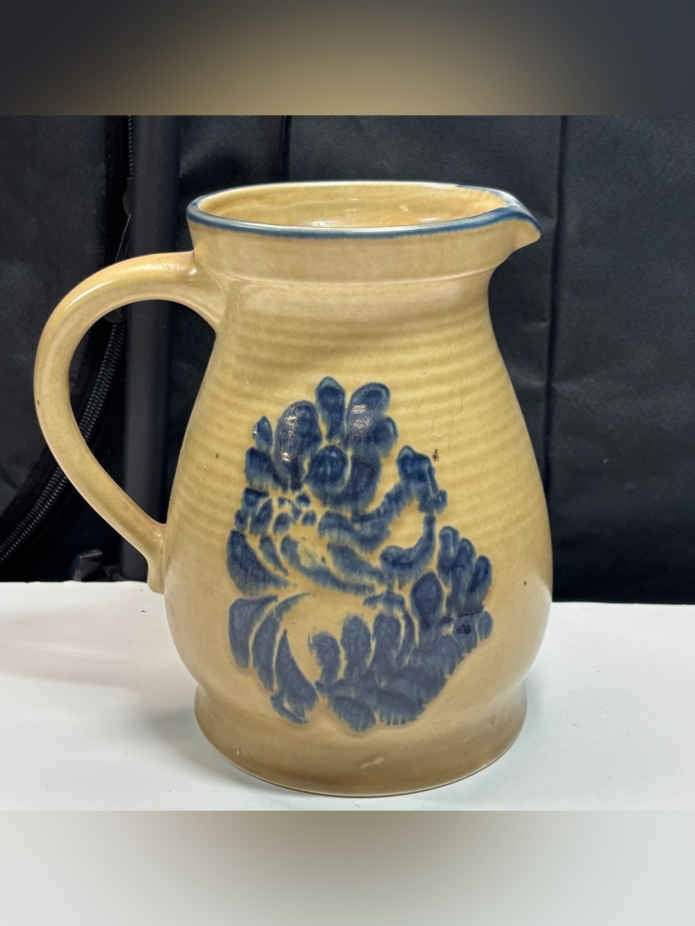 Vintage Pfaltzgraff Folk Art 2-1/2 Quart Pitcher #416 Blue Floral Retired